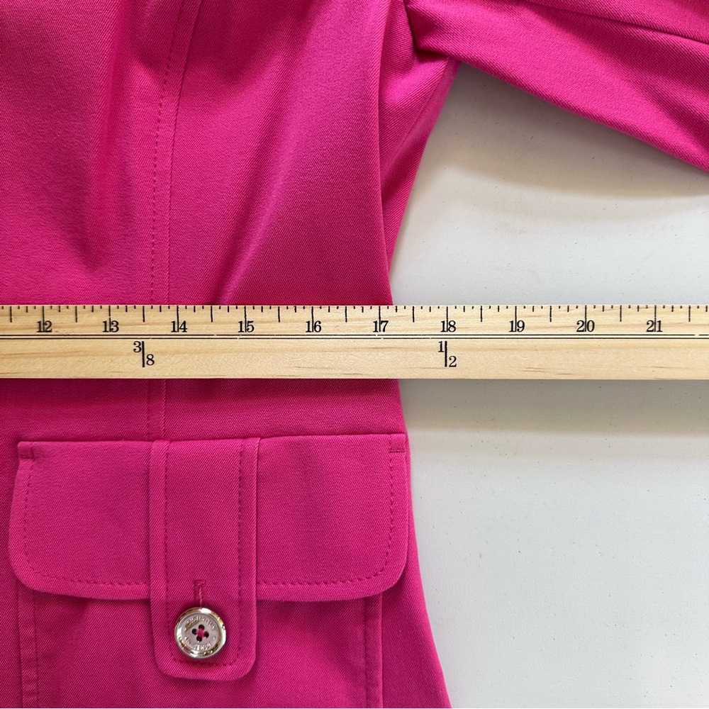 JONES NEW YORK SIGNATURE STRETCH Vibrant Pink Jacket Sz M Stand Collar - Picture 10 of 14